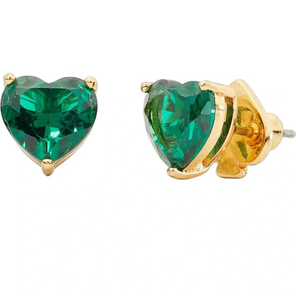 Kate Spade NWOT my love CZ heart stud earrings